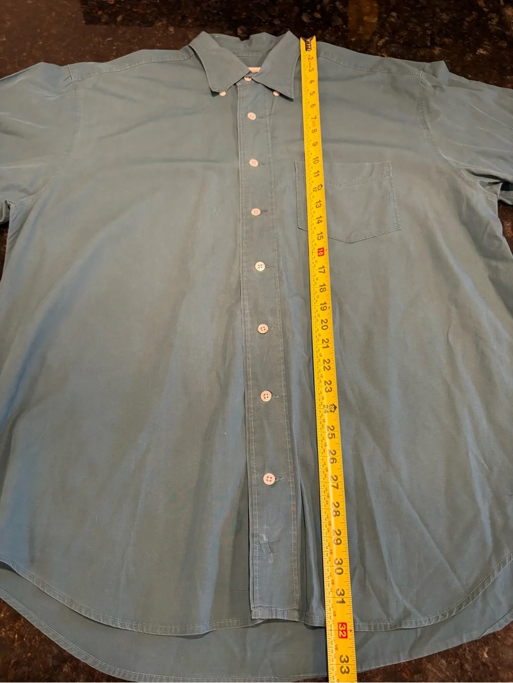 Vintage Banana Republic Safari Travel Shirt Mens M Teal Cotton Button Down Hong